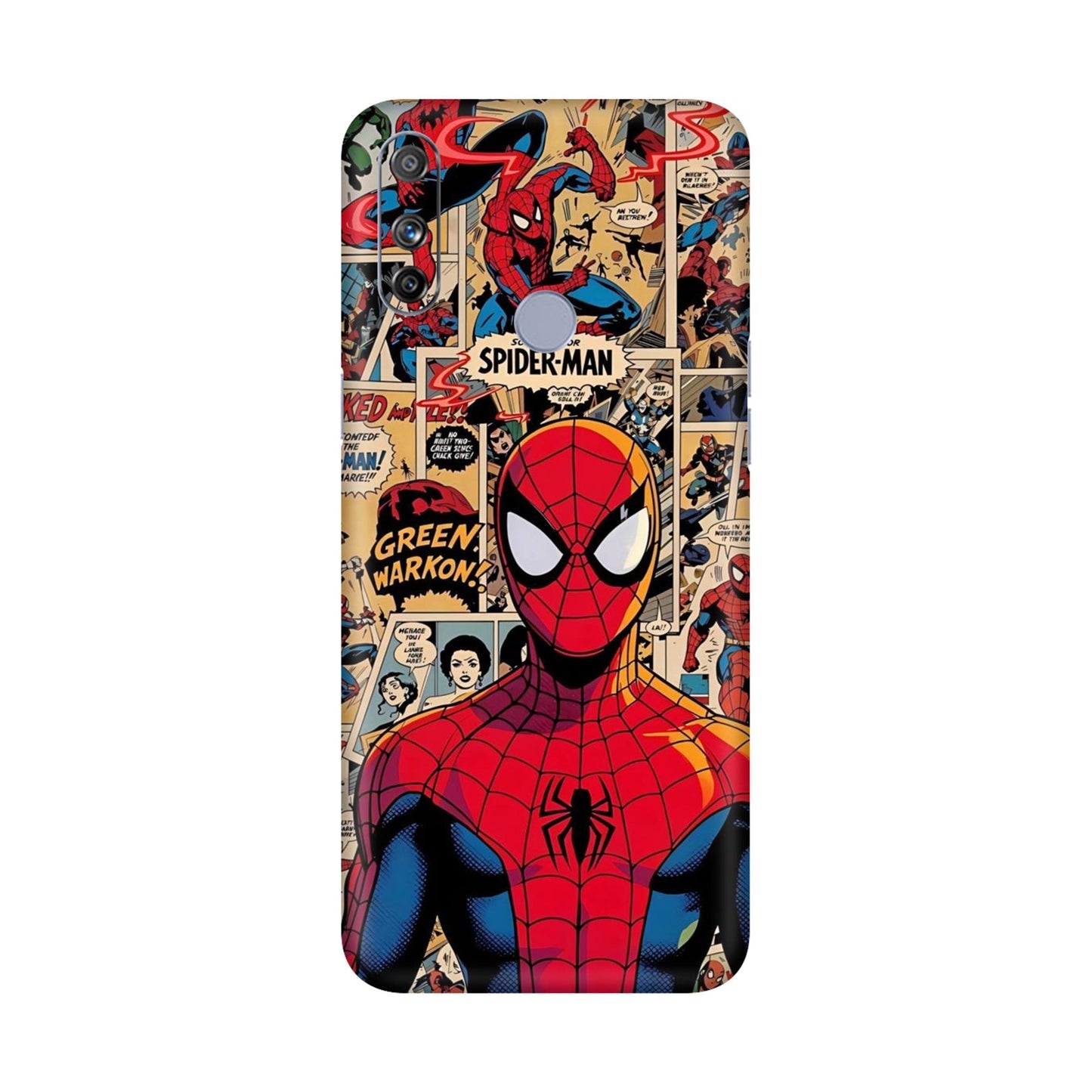 Vintage Comic Panel Spider Man Mobile Skin For Realme Narzo 20a