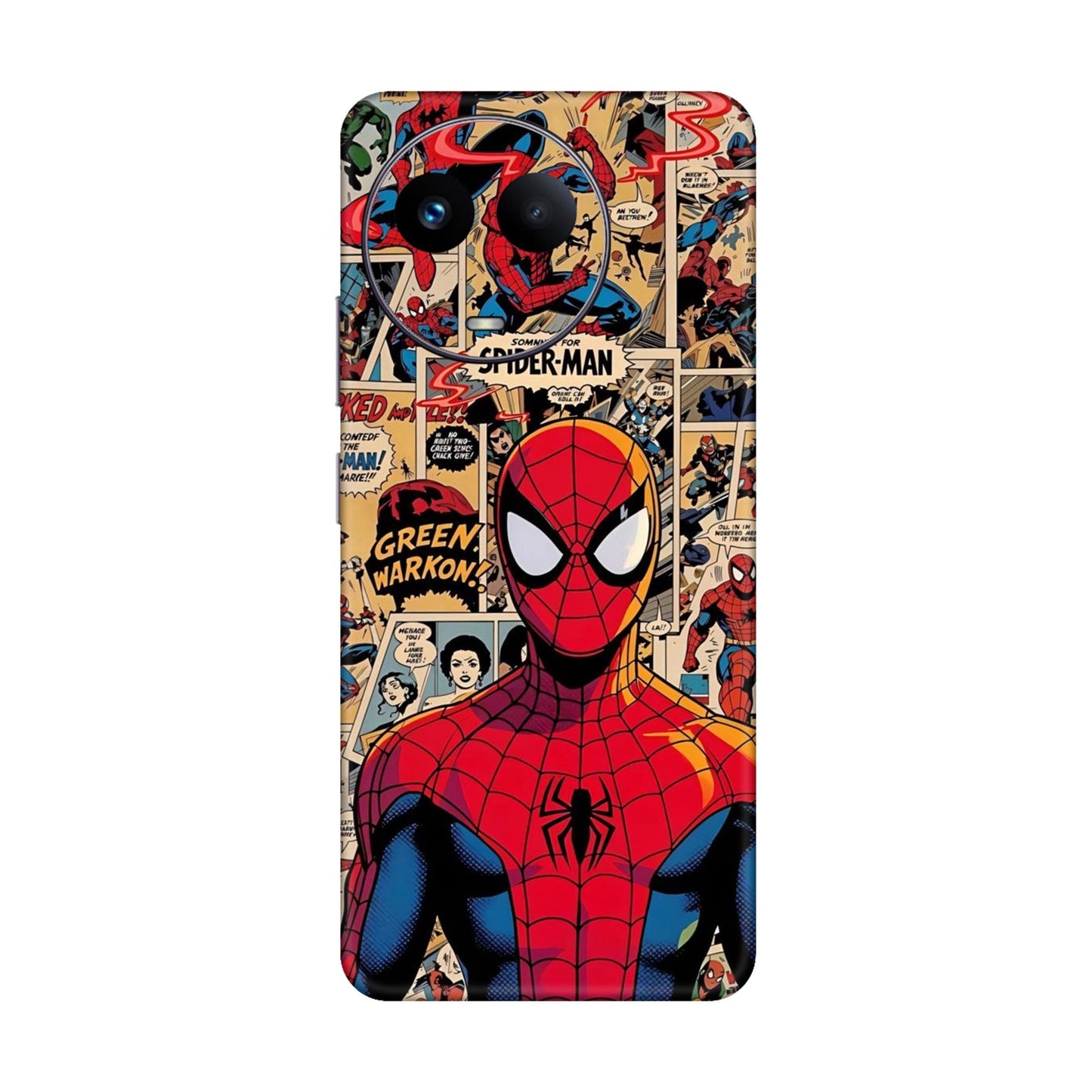 Vintage Comic Panel Spider Man Mobile Skin For Realme Narzo 60x 5g
