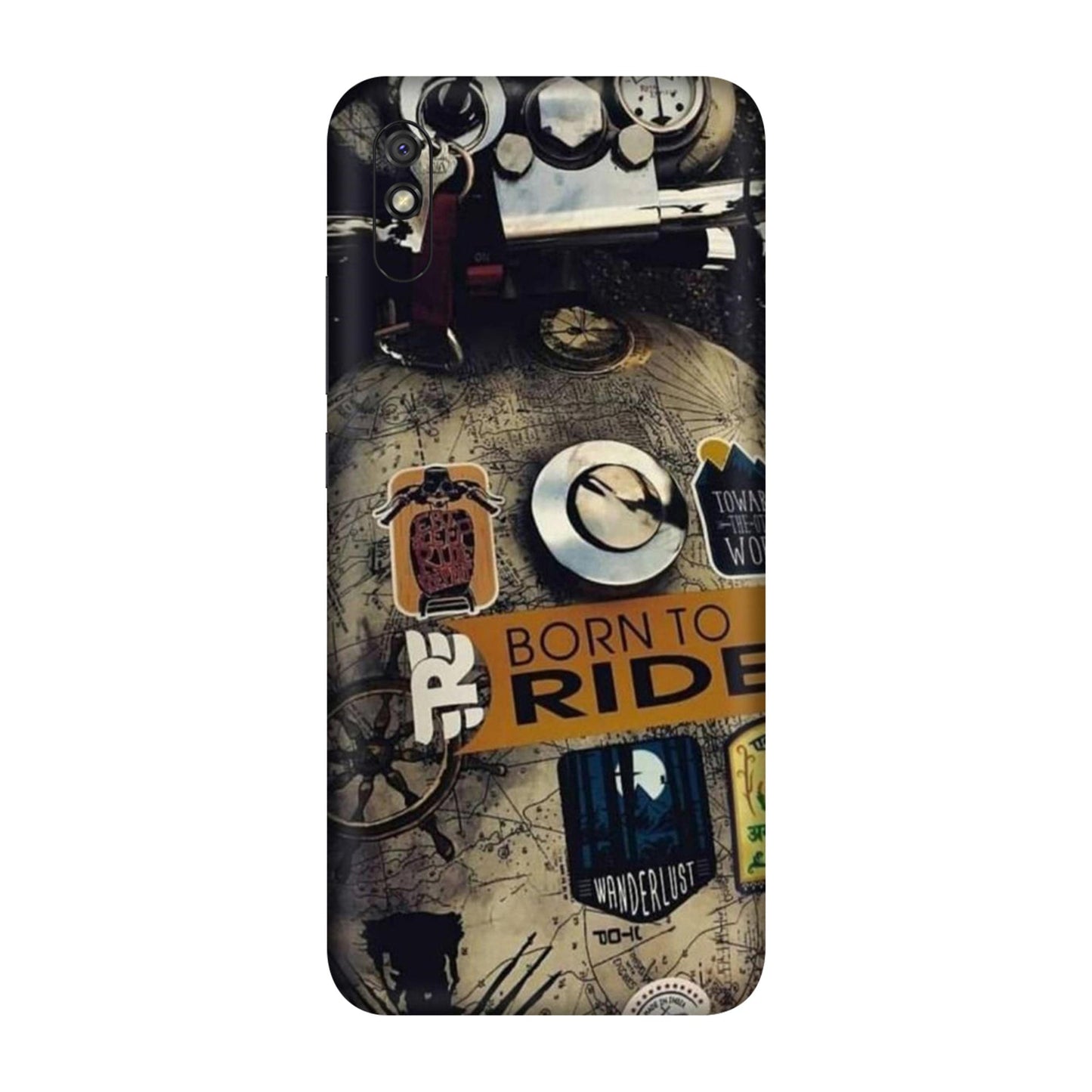Born to Ride World Map Mobile Skin For Redmi 9i