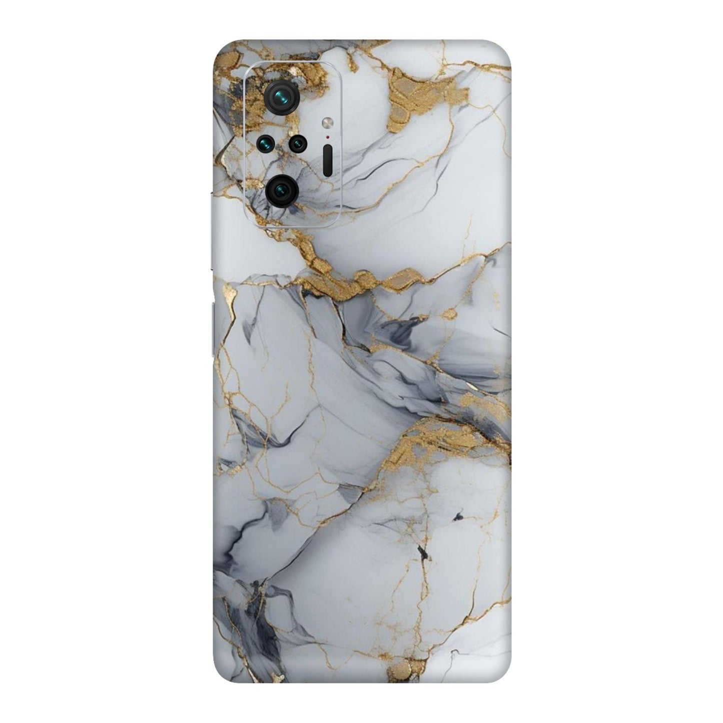 White Gold Luxury Marble Mobile Skin For Redmi Note 10 Pro