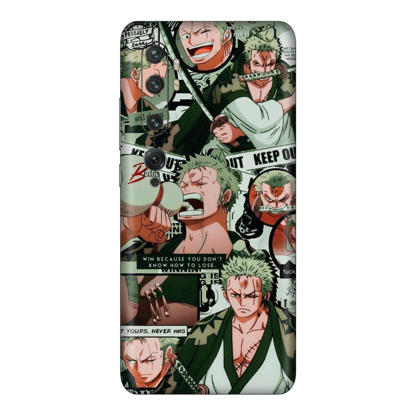 Zoro Attitude Collage Mobile Skin For Mi Note 10