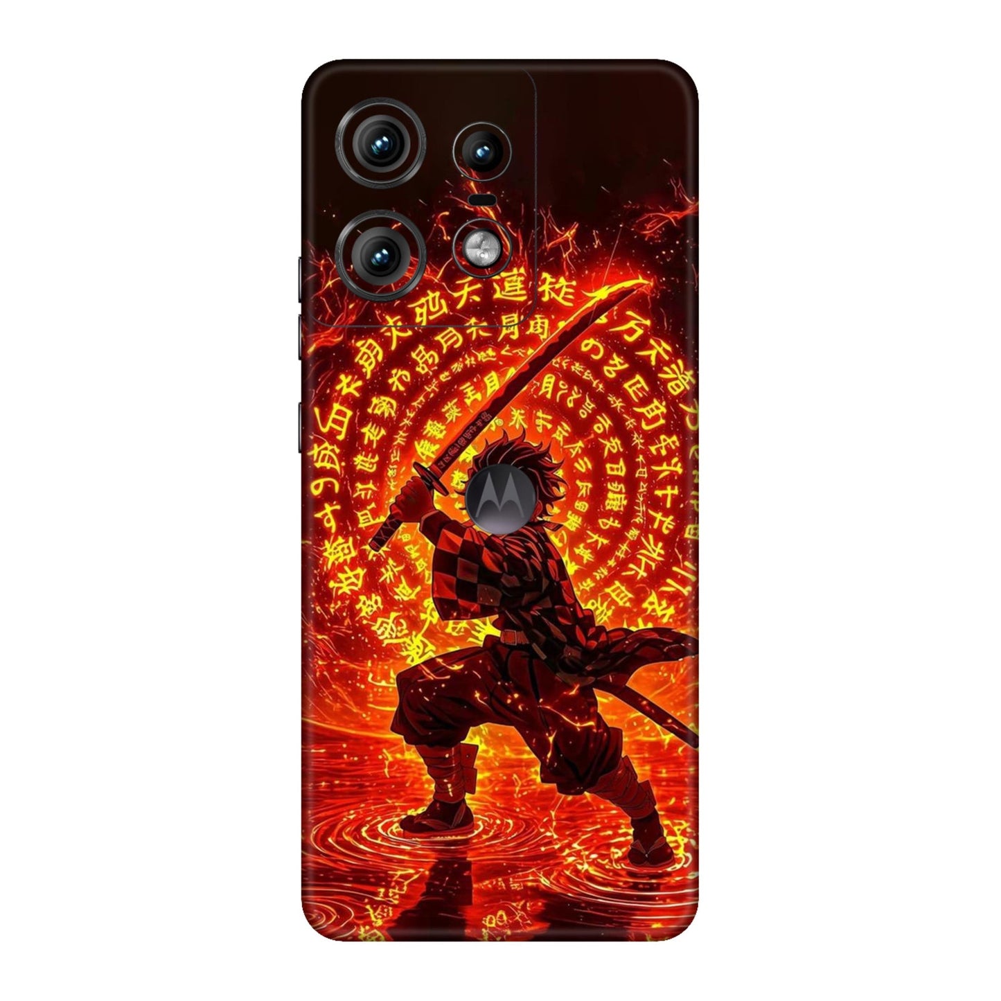 Hinokami Tanjiro Demon Slayer Flame Art Mobile Skin For Motorola Edge 50 Pro 5G