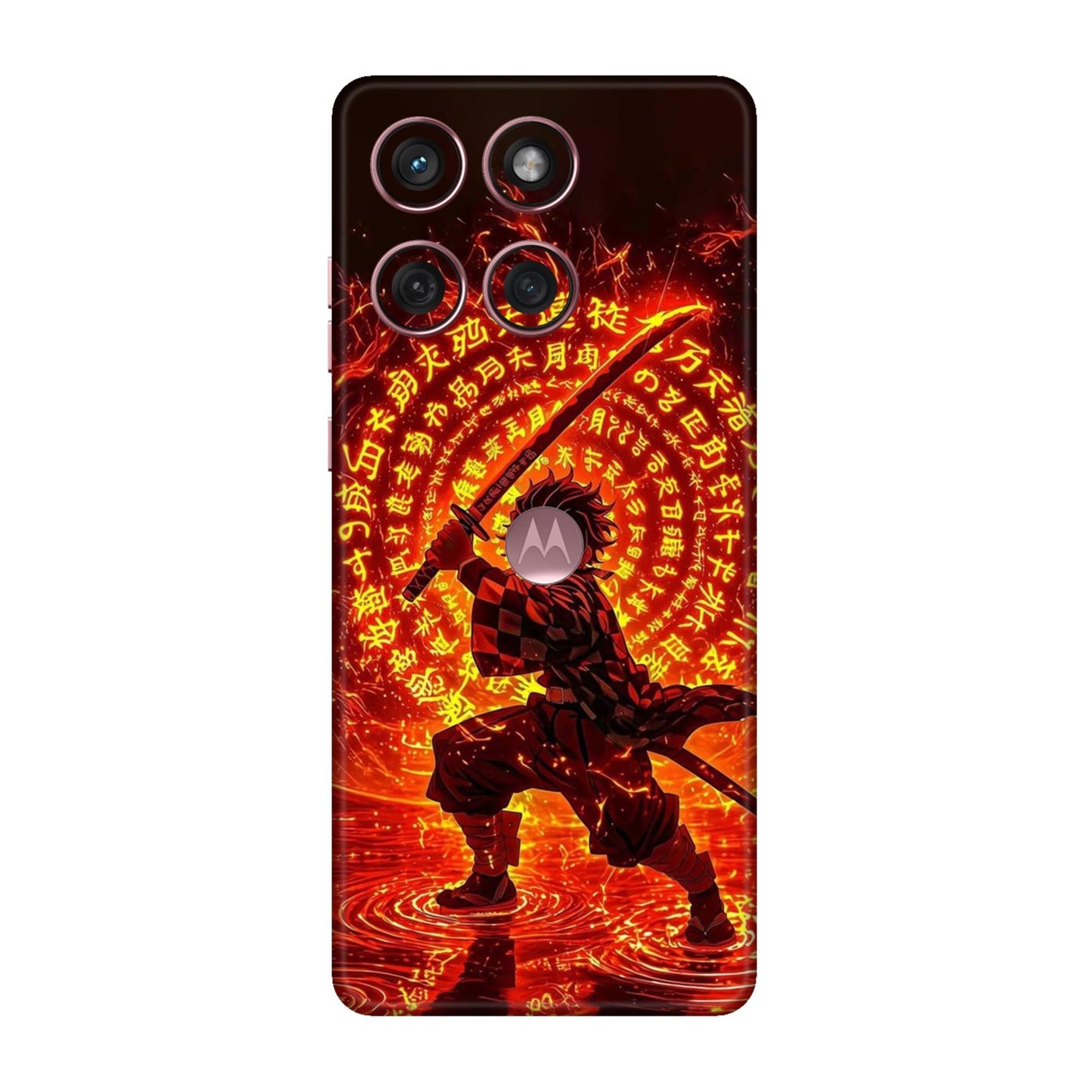 Hinokami Tanjiro Demon Slayer Flame Art Mobile Skin For Motorola Edge 60 Fusion 5G