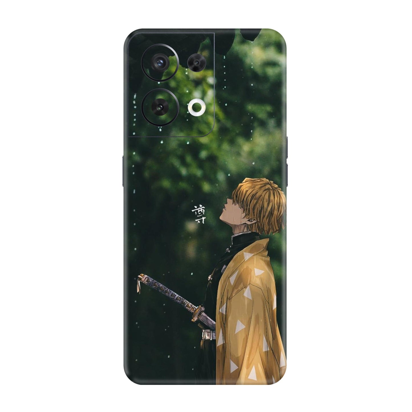 Zenitsu in the Rain Silent Thunder Mobile Skin For Oppo Reno 8 5g