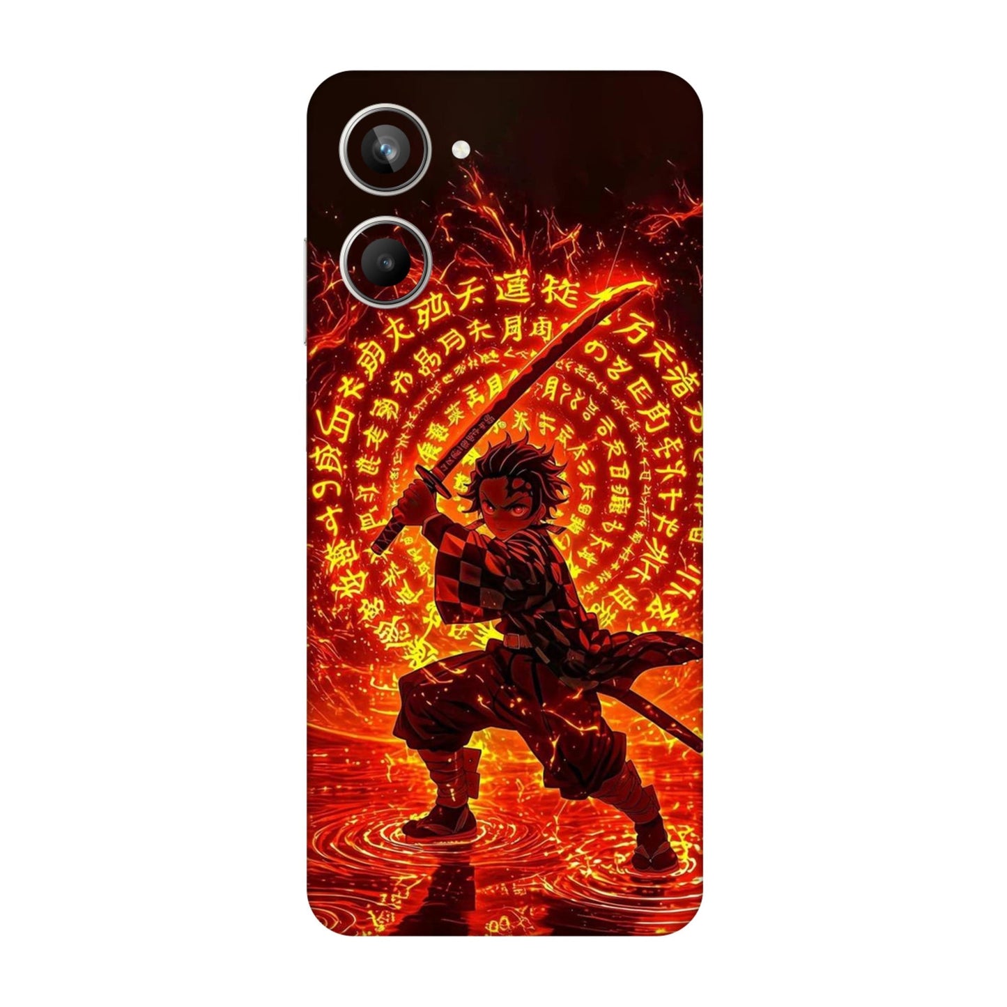Hinokami Tanjiro Demon Slayer Flame Art Mobile Skin For Realme 10