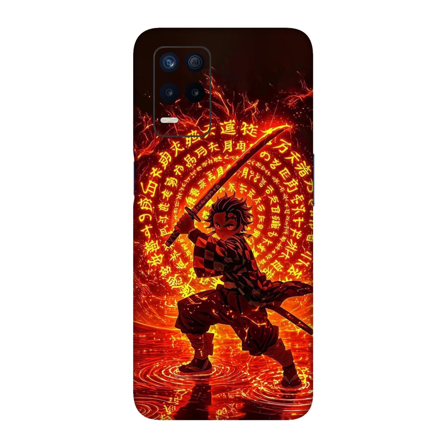 Hinokami Tanjiro Demon Slayer Flame Art Mobile Skin For Realme 9 5g