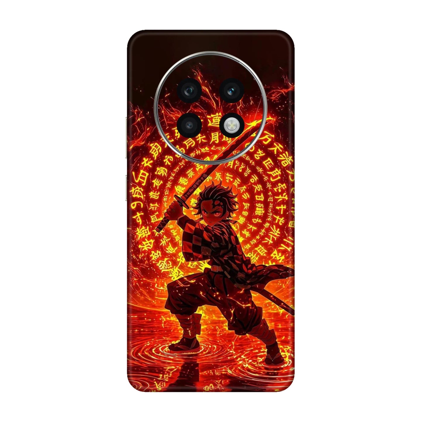 Hinokami Tanjiro Demon Slayer Flame Art Mobile Skin For Realme P1 Speed 5g