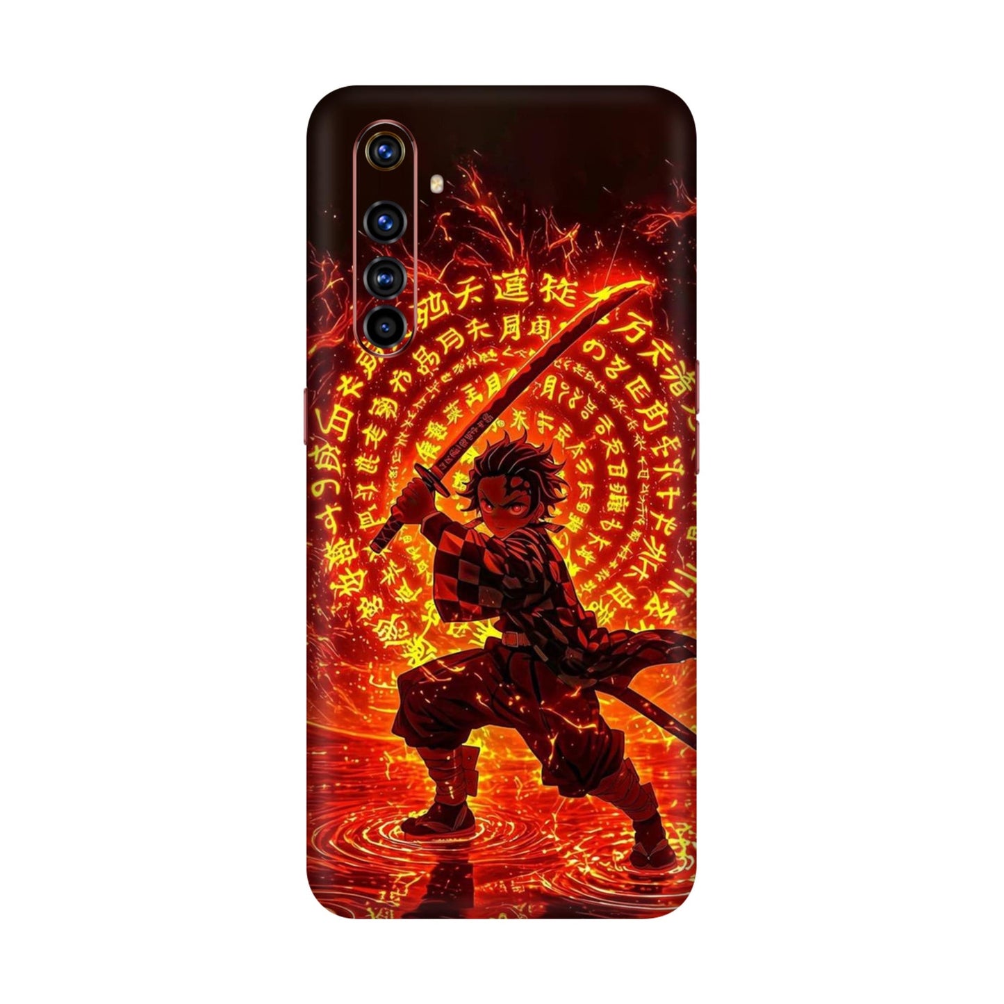 Hinokami Tanjiro Demon Slayer Flame Art Mobile Skin For Realme X50 Pro
