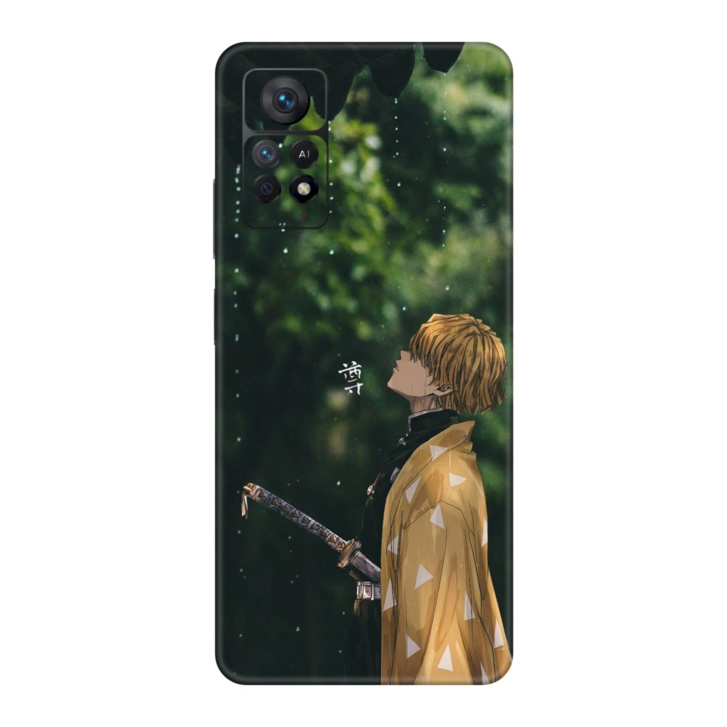 Zenitsu in the Rain Silent Thunder Mobile Skin For Redmi Note 11 Pro Plus 5g