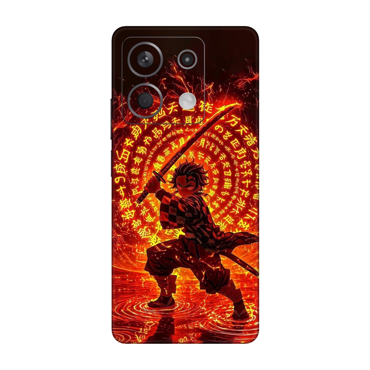 Hinokami Tanjiro Demon Slayer Flame Art Mobile Skin For Redmi Note 13 5g