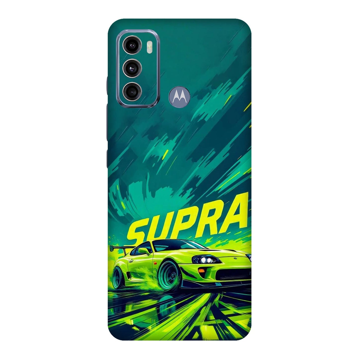 Toyota Supra JDM Sports Car Green Drift Mobile Skin For Motorola G40 Fusion