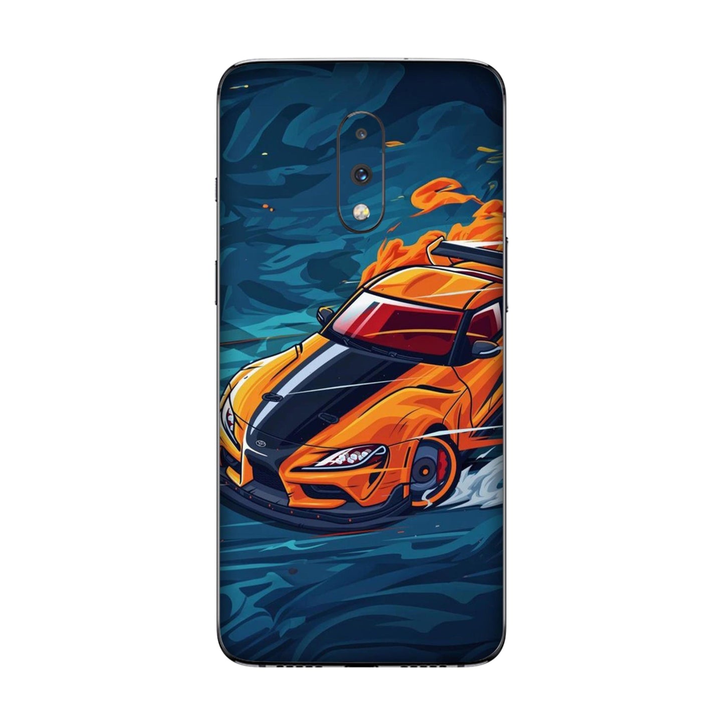 Blazing Orange Supra Mobile Skin For OnePlus 7