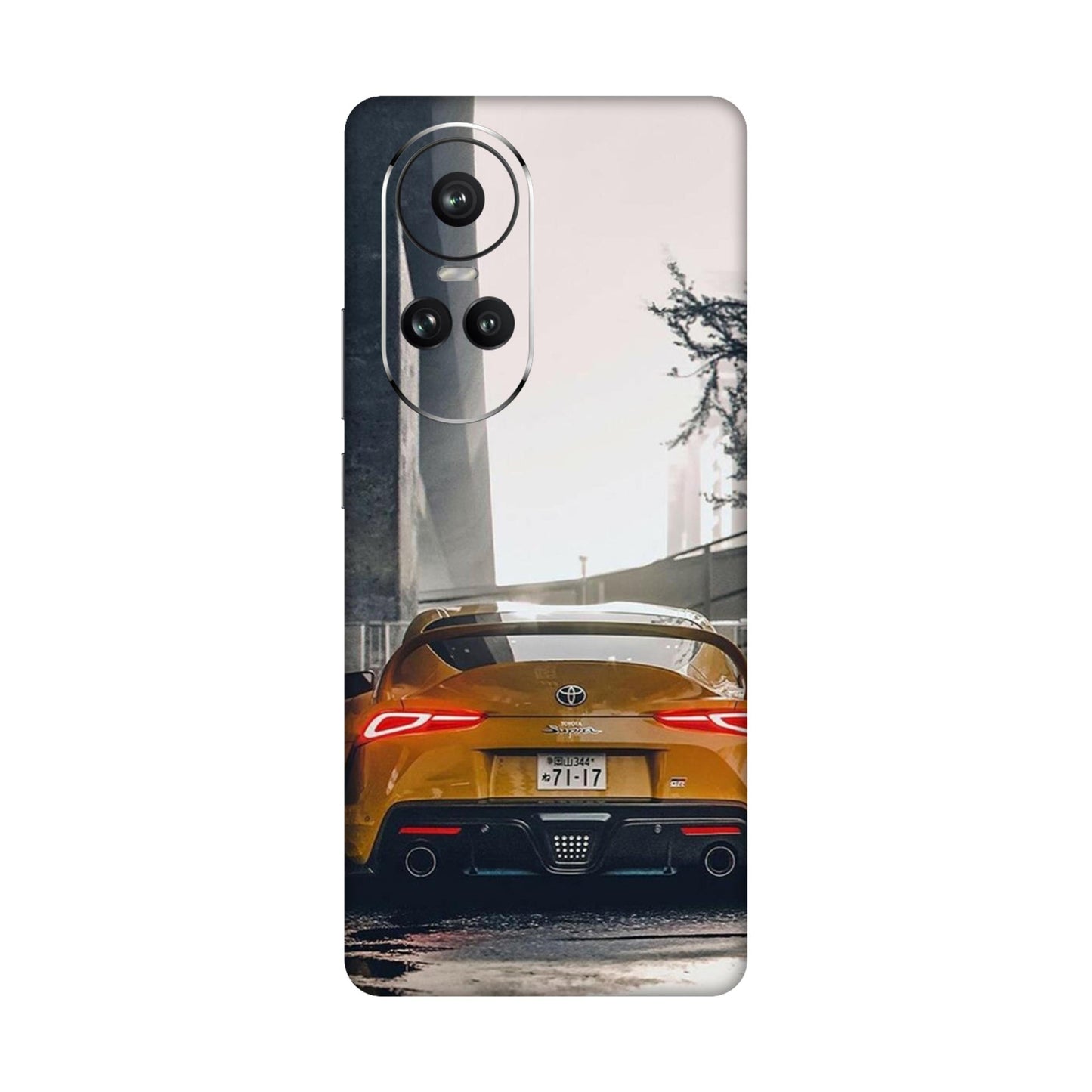 Toyota Supra GR Sports Car Yellow Edition Mobile Skin For Oppo Reno 10 Pro 5g