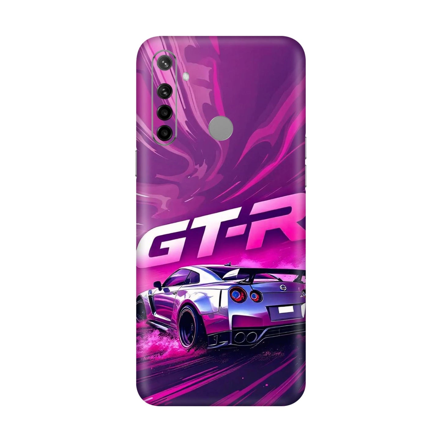 Nissan GT-R Supercar Drift Purple Design Mobile Skin For Realme Narzo 10