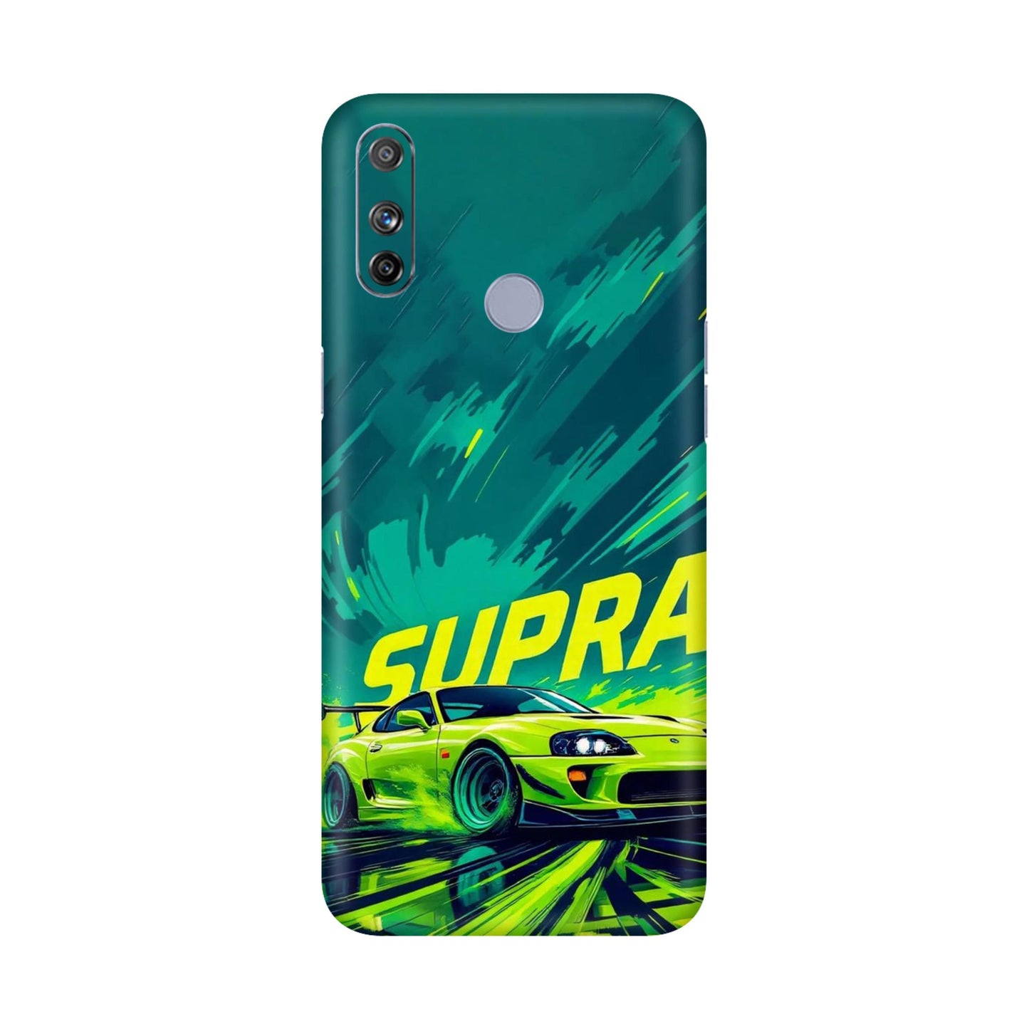 Toyota Supra JDM Sports Car Green Drift Mobile Skin For Realme Narzo 20a