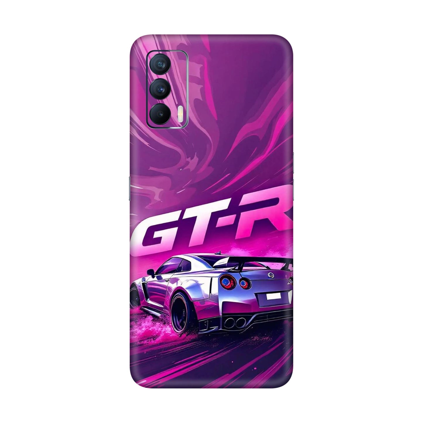 Nissan GT-R Supercar Drift Purple Design Mobile Skin For Realme X7 5g