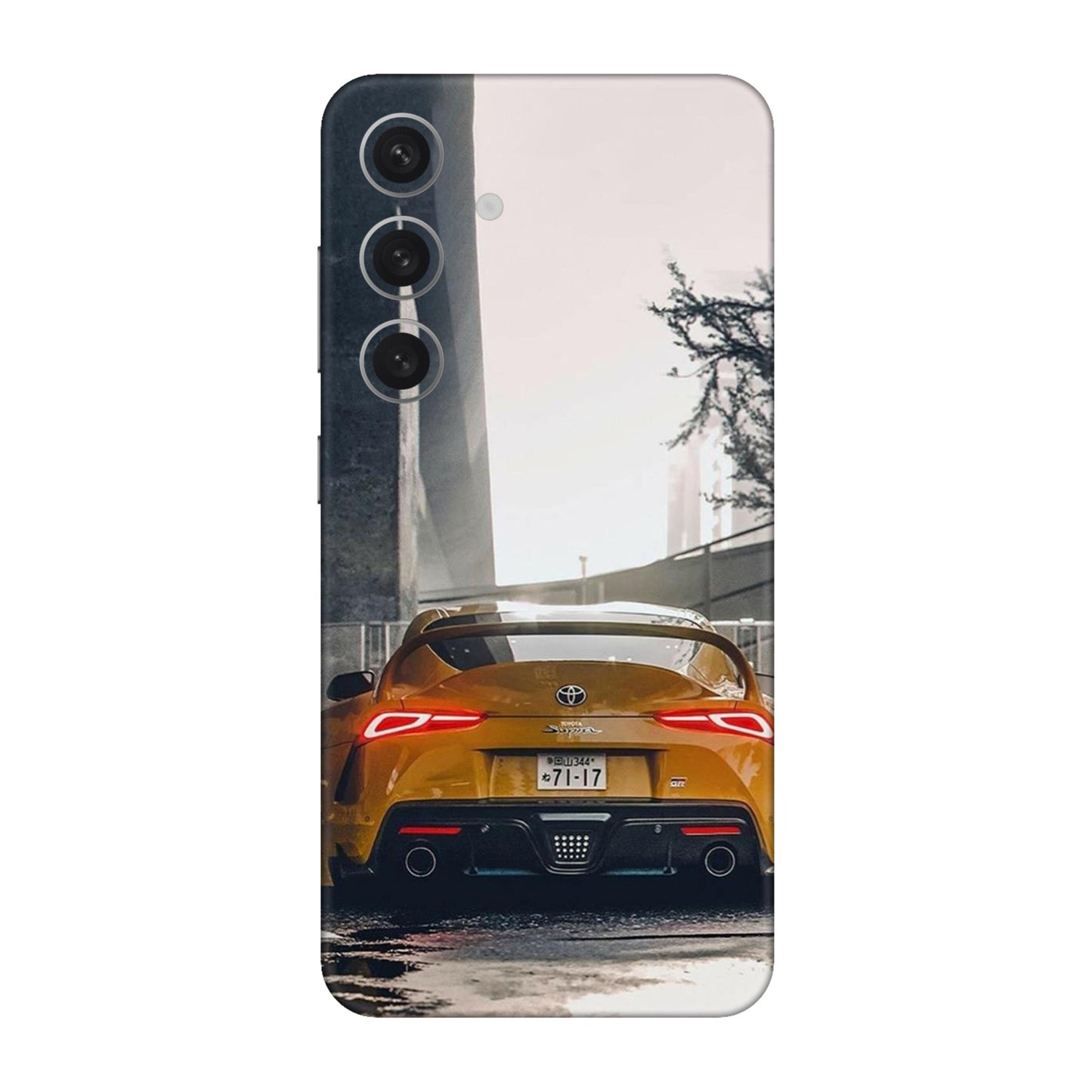 Toyota Supra GR Sports Car Yellow Edition Mobile Skin For Samsung Galaxy S24 5g