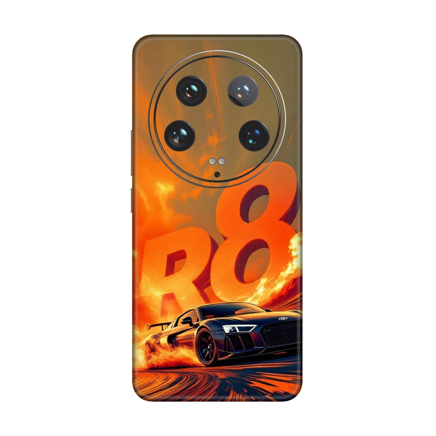 Audi R8 Supercar Fire Flame Design Mobile Skin For Xiaomi 14 Ultra 5g