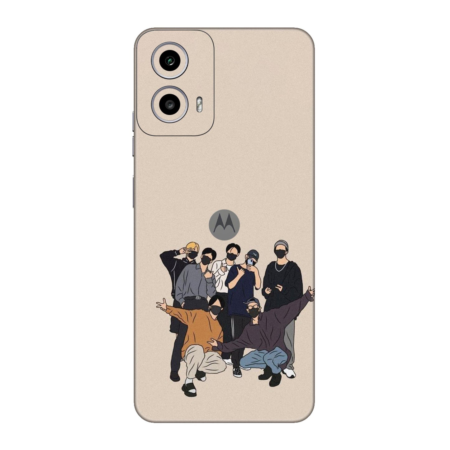 Minimalist Masked Crew Mobile Skin For Motorola G34 5G