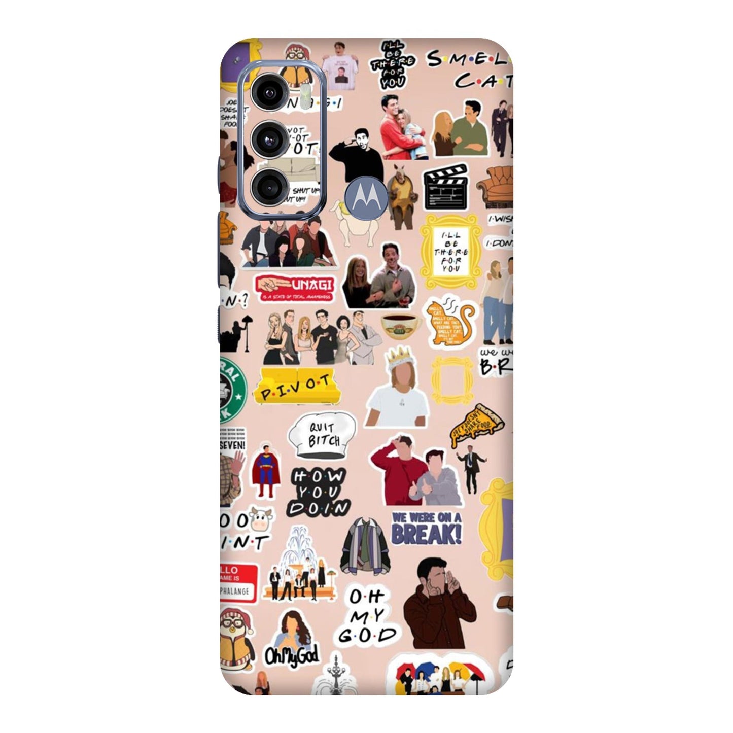 Ultimate Friends Sticker Bomb Mobile Skin For Motorola G60