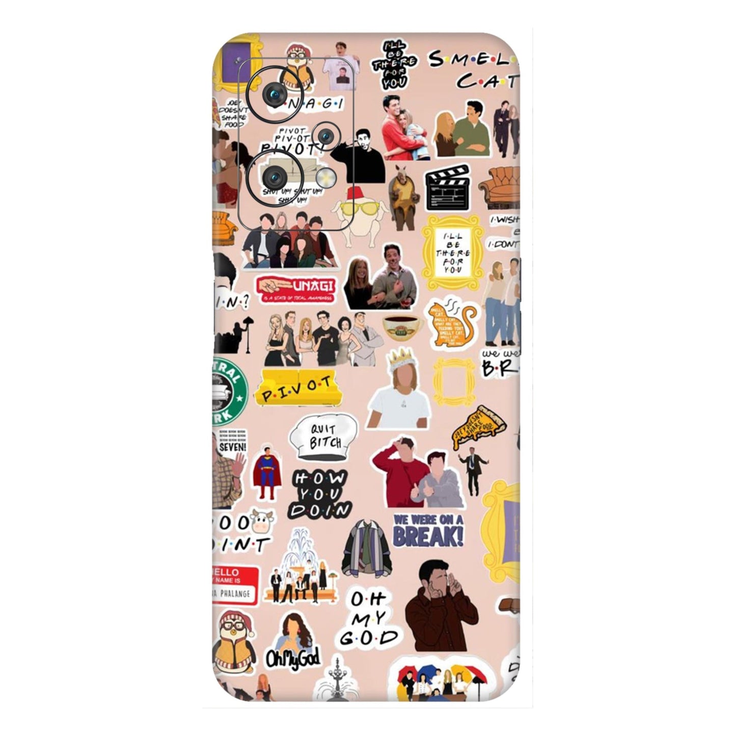 Ultimate Friends Sticker Bomb Mobile Skin For OnePlus Nord Ce 2 Lite