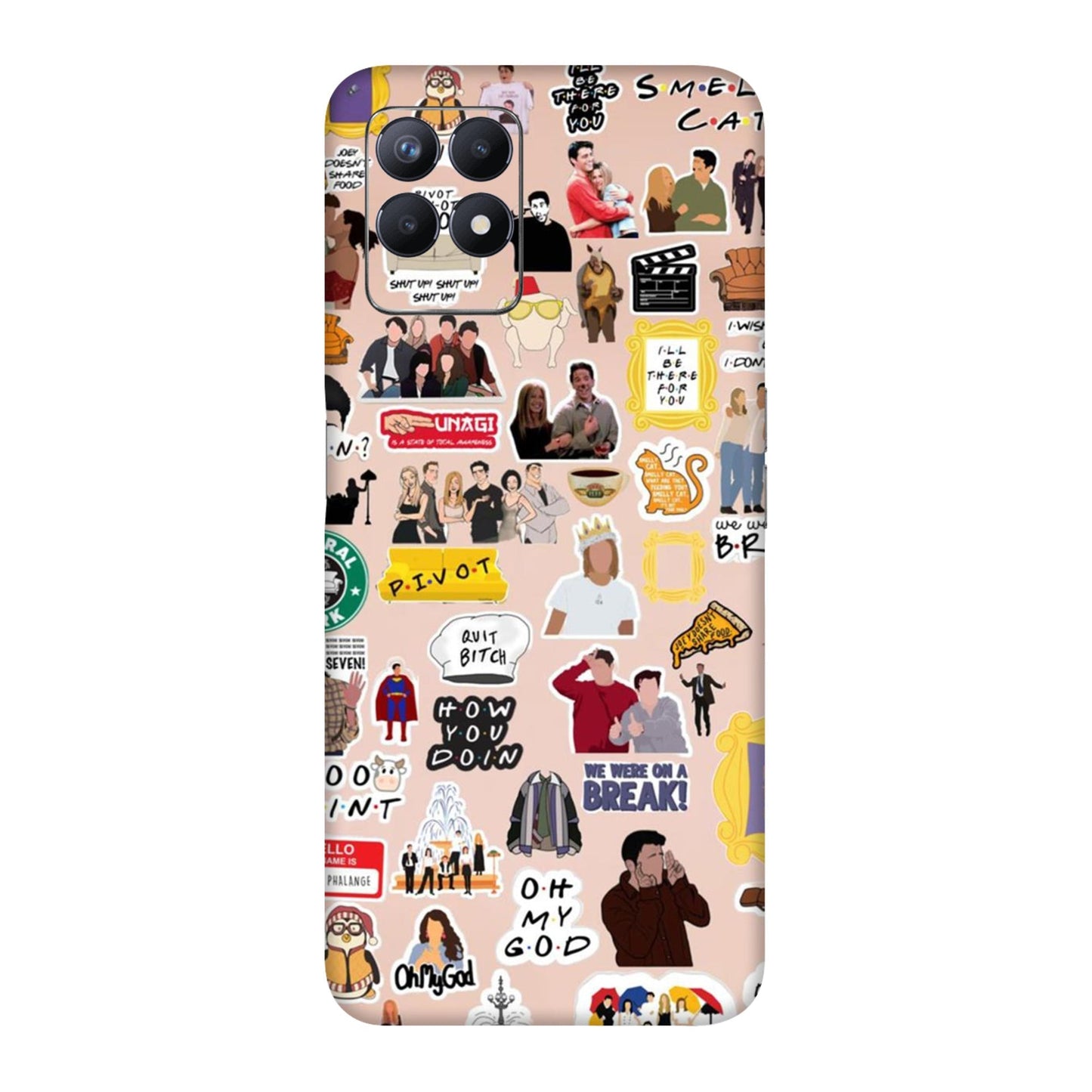 Ultimate Friends Sticker Bomb Mobile Skin For Realme 8i