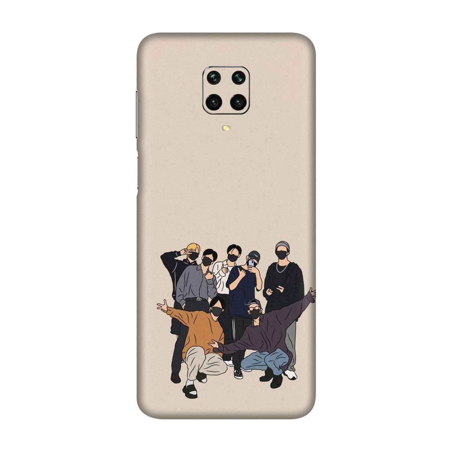 Minimalist Masked Crew Mobile Skin For Redmi Note 9 Pro Max