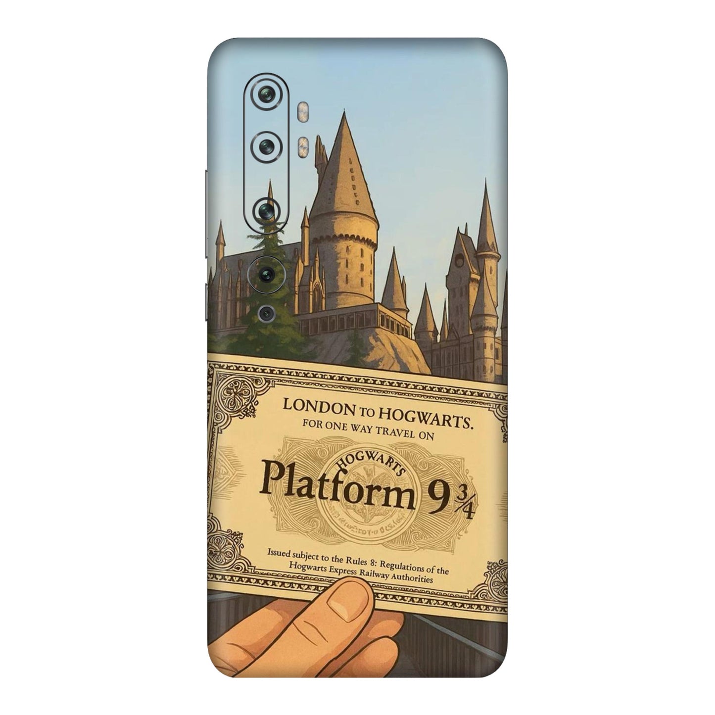 Hogwarts Express Ticket Mobile Skin For Mi Note 10 Pro