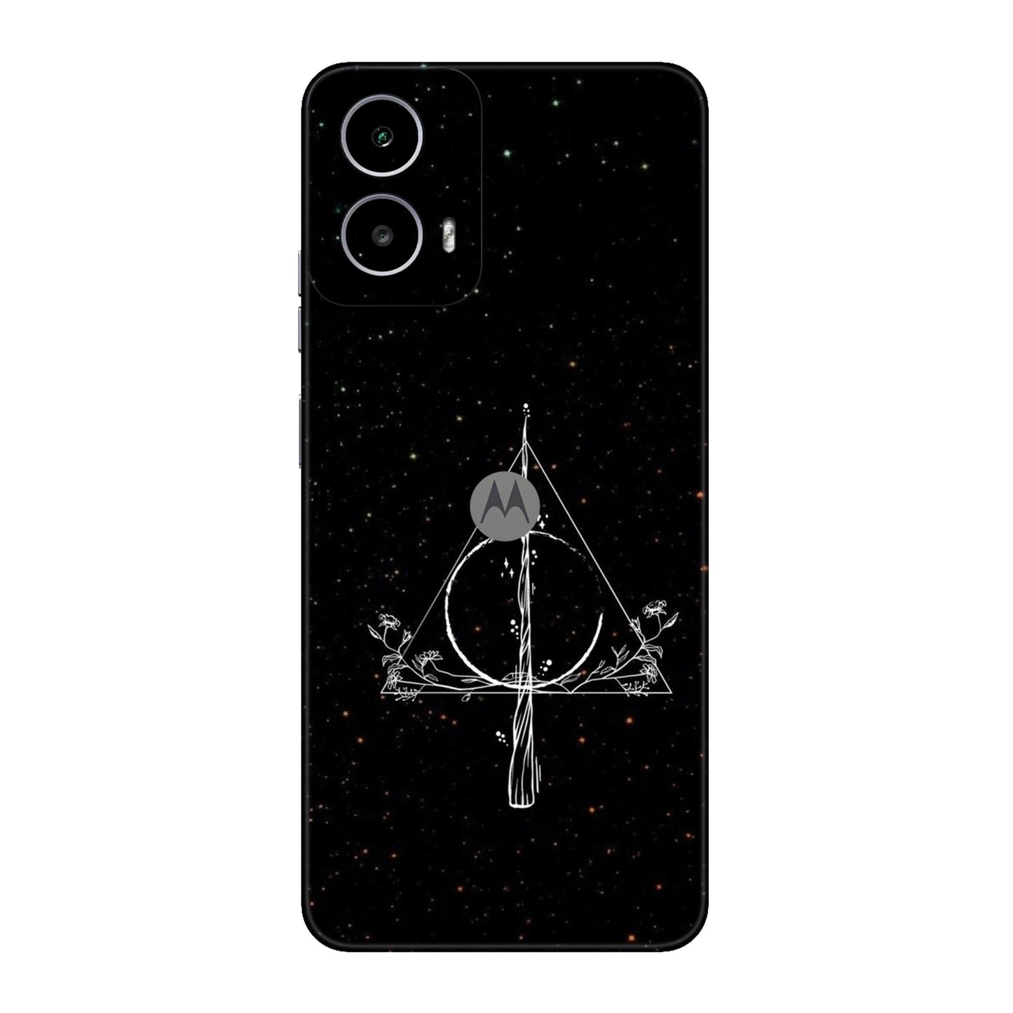 Floral Deathly Hallows Mobile Skin For Motorola G34 5G