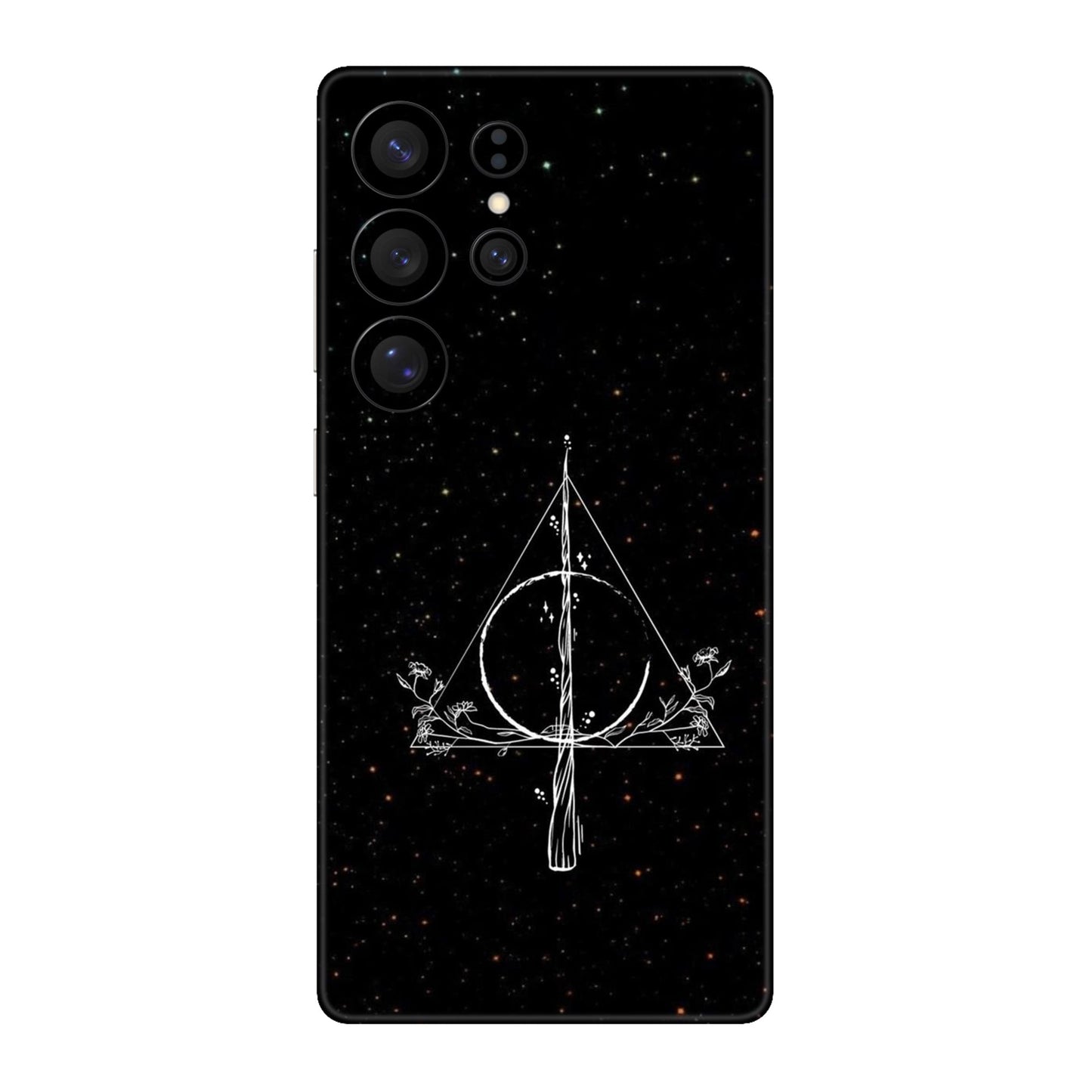 Floral Deathly Hallows Mobile Skin For Samsung Galaxy S25 Ultra 5g