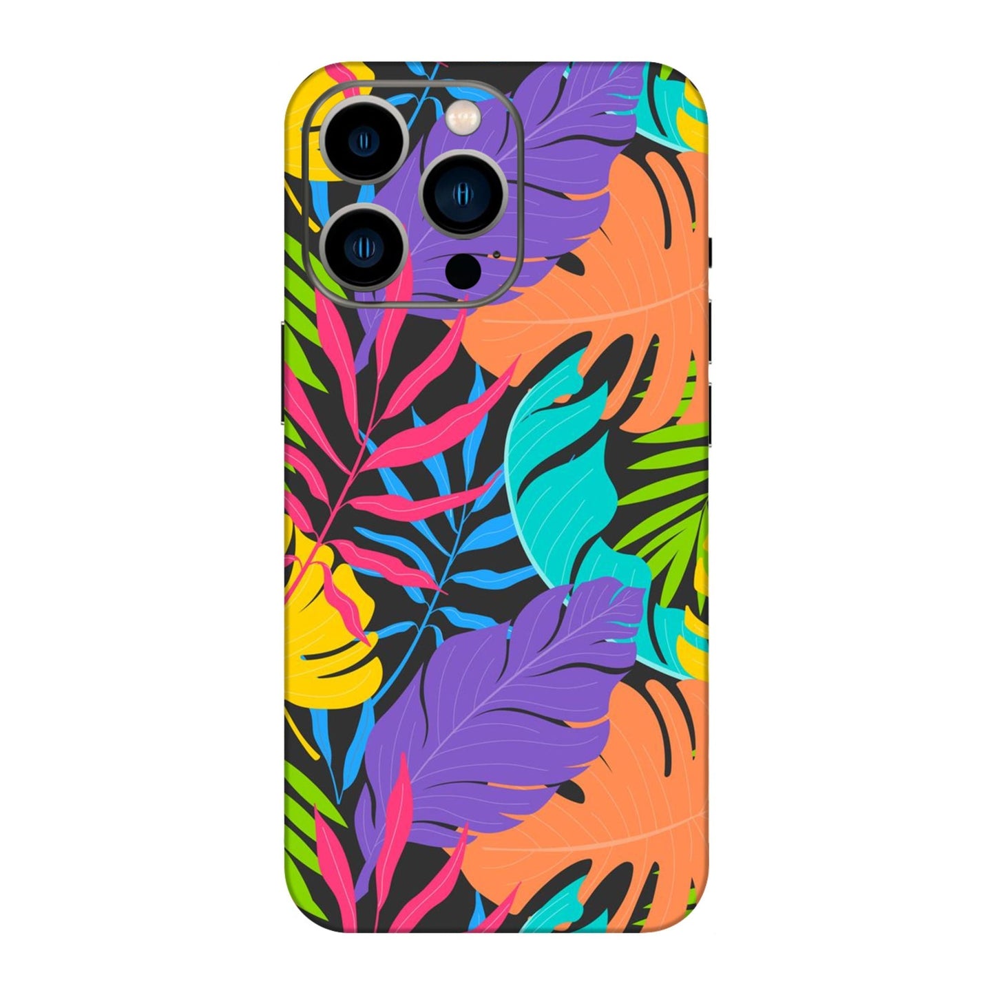 Neon Jungle Leaves Mobile Skin For iPhone 13 Pro
