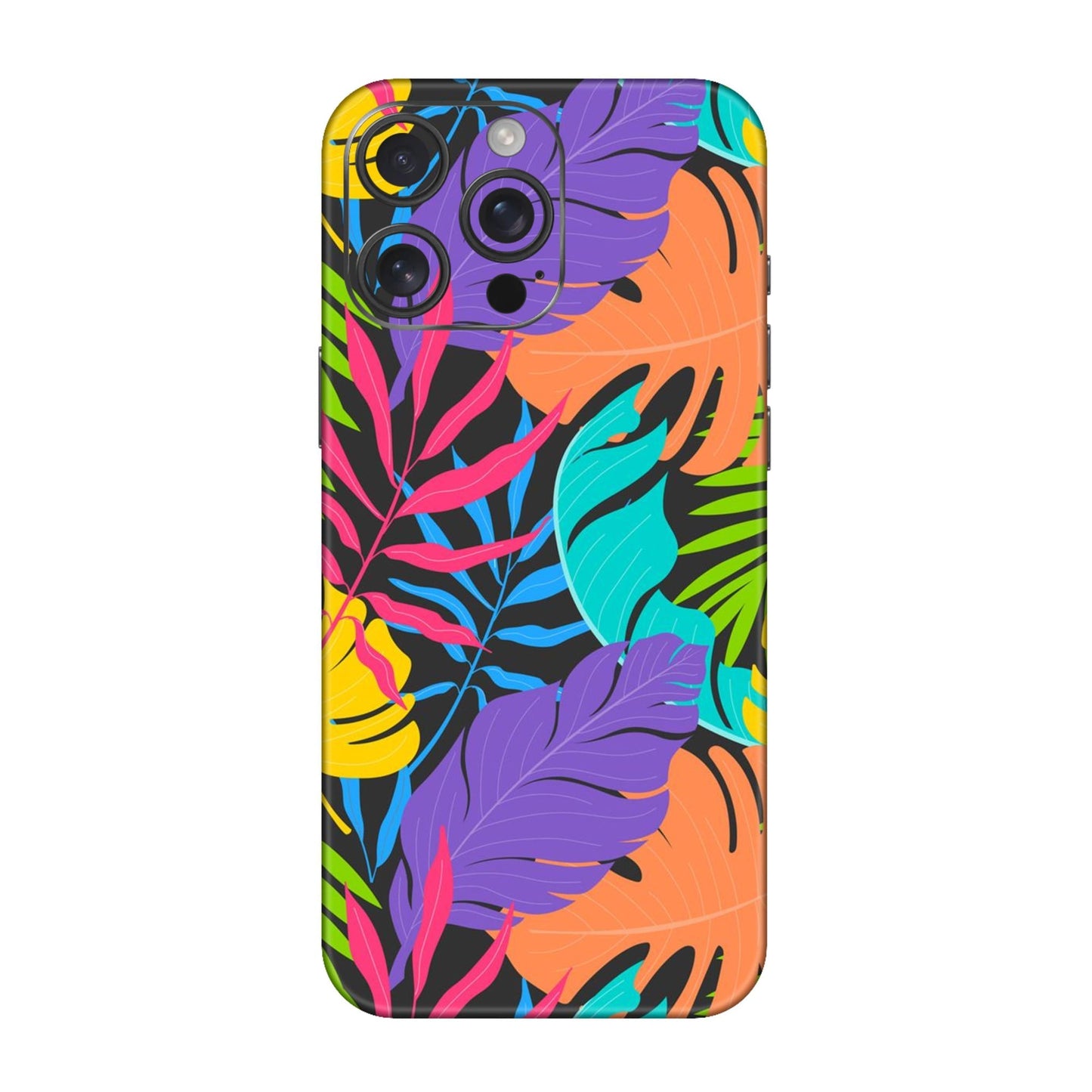 Neon Jungle Leaves Mobile Skin For iPhone 16 Pro Max