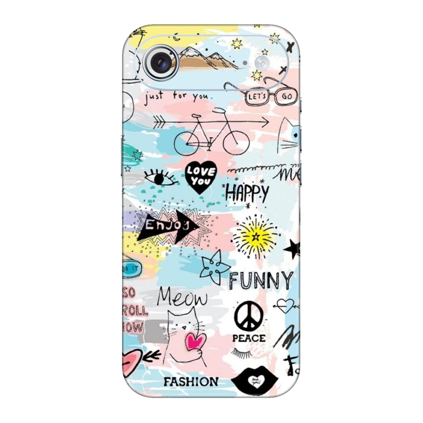 Cat Doodles Pastel Mobile Skin For iPhone Air