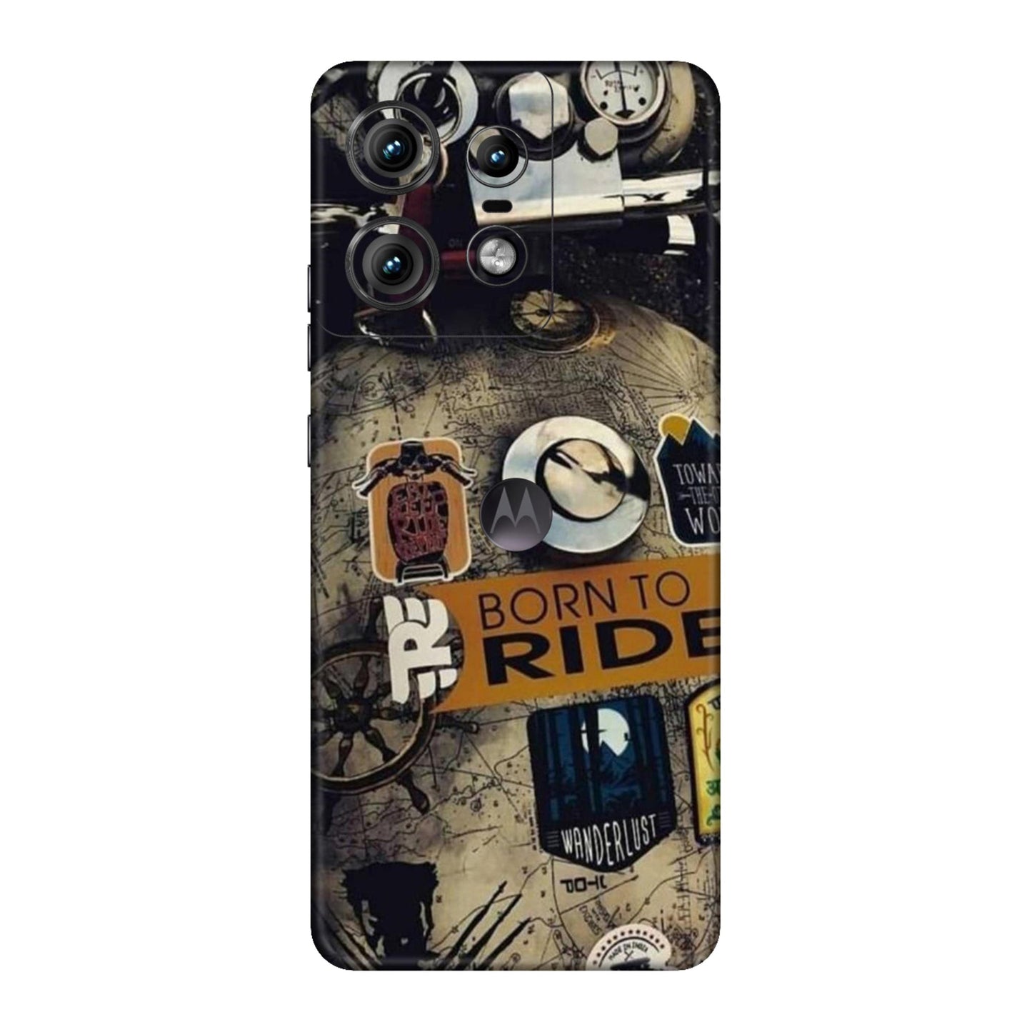 Born to Ride World Map Mobile Skin For Motorola Edge 50 Pro