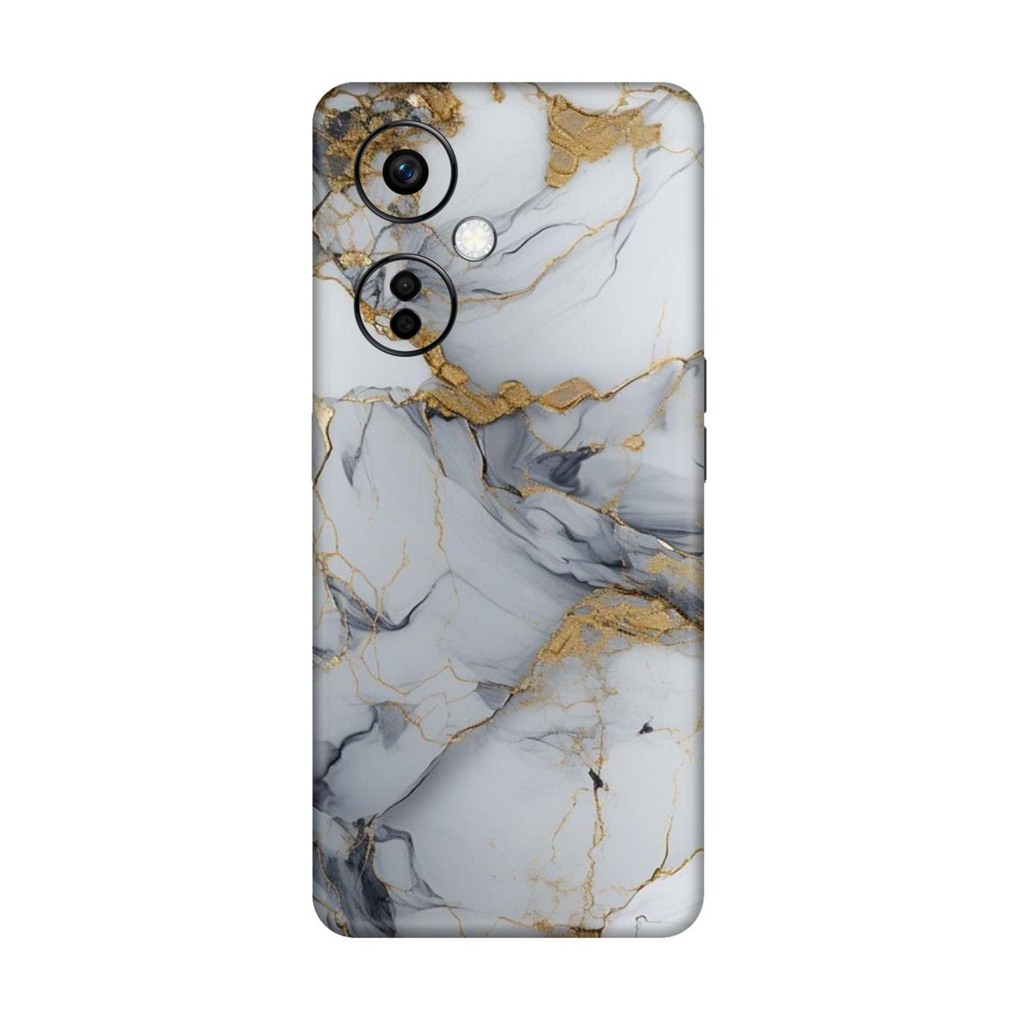White Gold Luxury Marble Mobile Skin For OnePlus Nord Ce 3 Lite