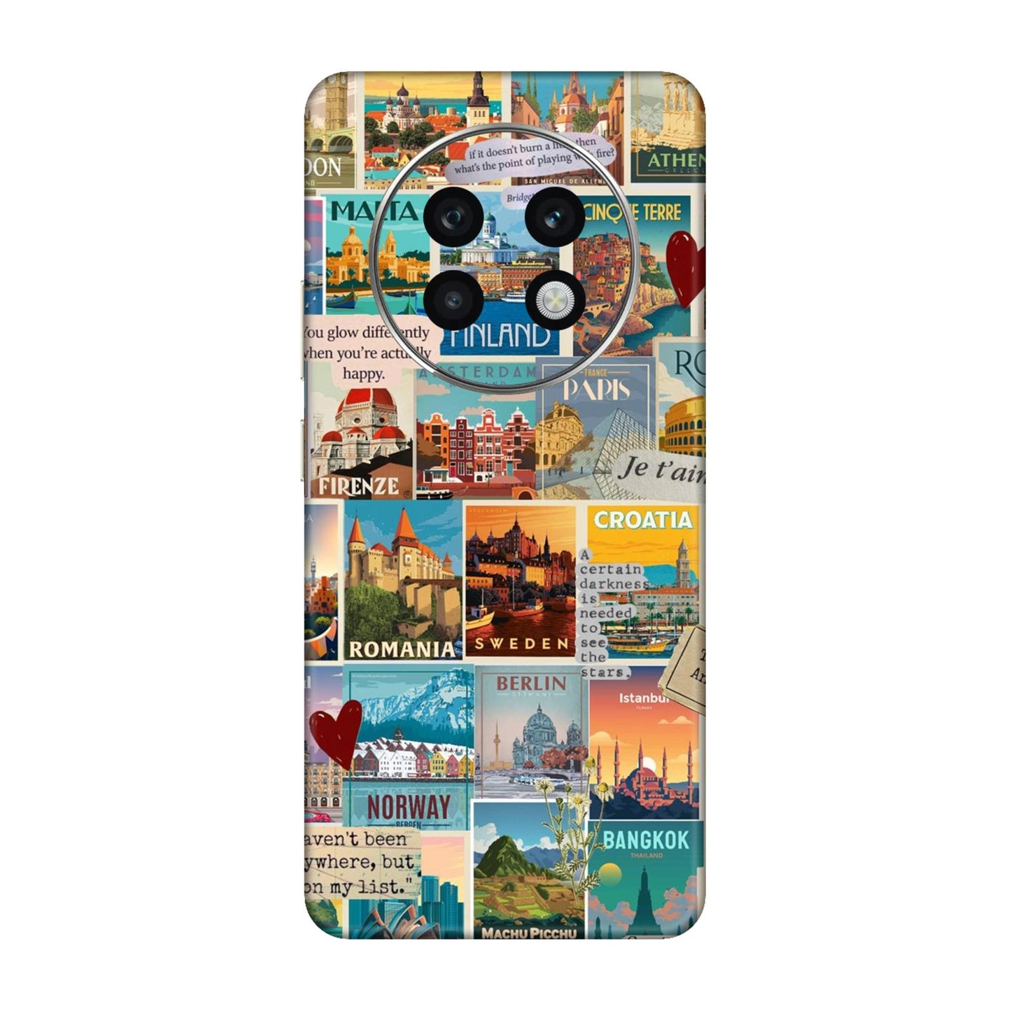 Vintage Travel Sticker Bomb Mobile Skin For Realme P1 Speed 5g