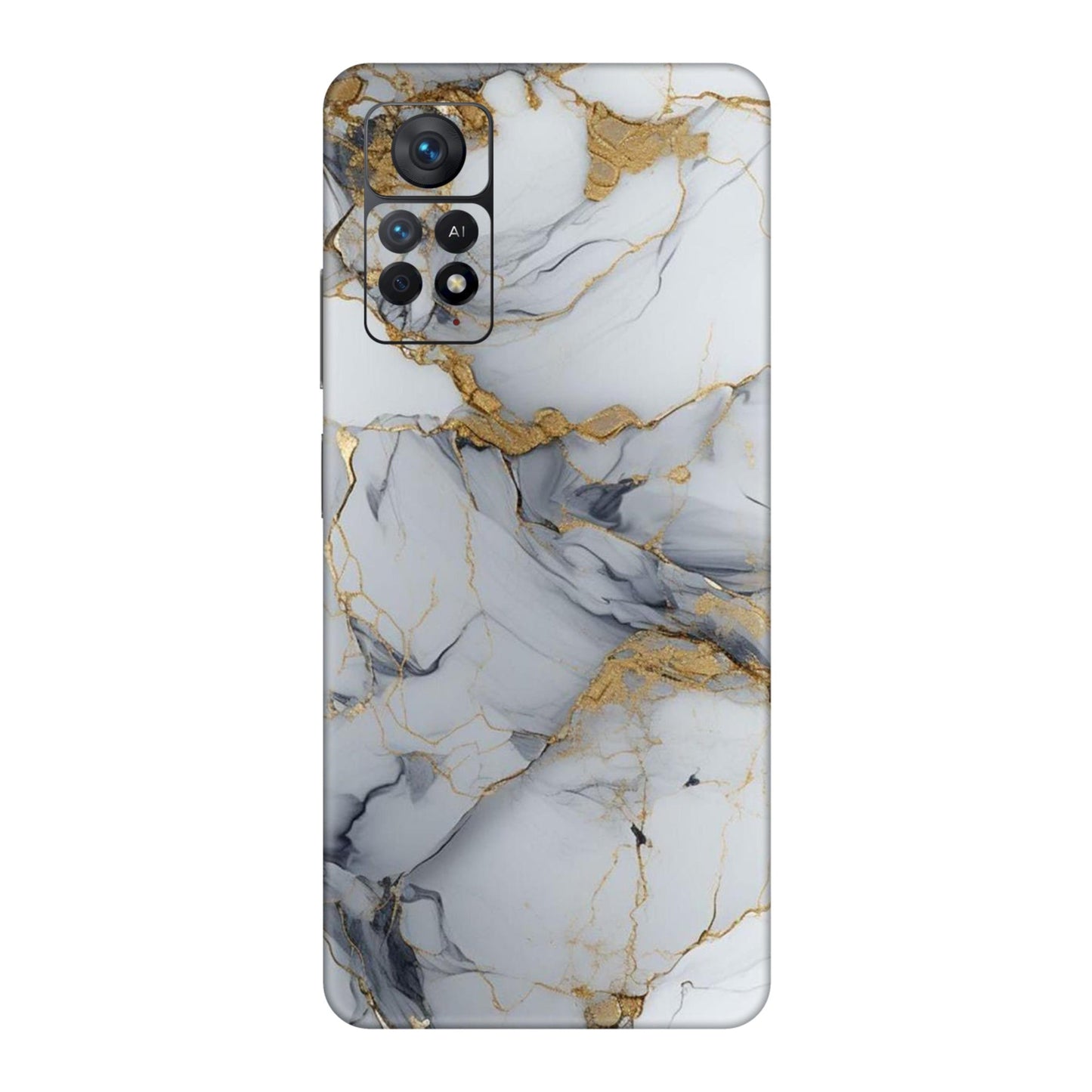 White Gold Luxury Marble Mobile Skin For Redmi Note 11 Pro
