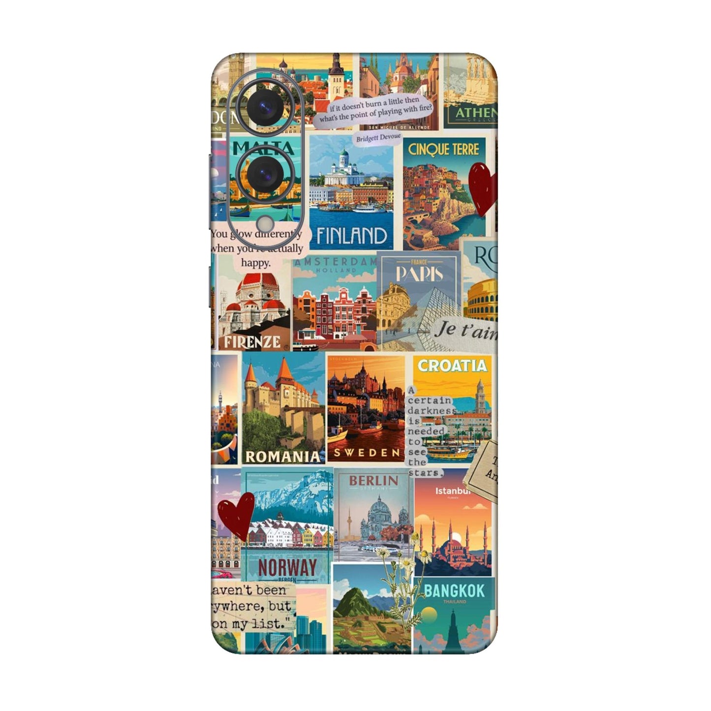 Vintage Travel Sticker Bomb Mobile Skin For Samsung Galaxy S25 Edge 5g