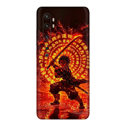 Hinokami Tanjiro Demon Slayer Flame Art Mobile Skin For Mi Note 10 Pro