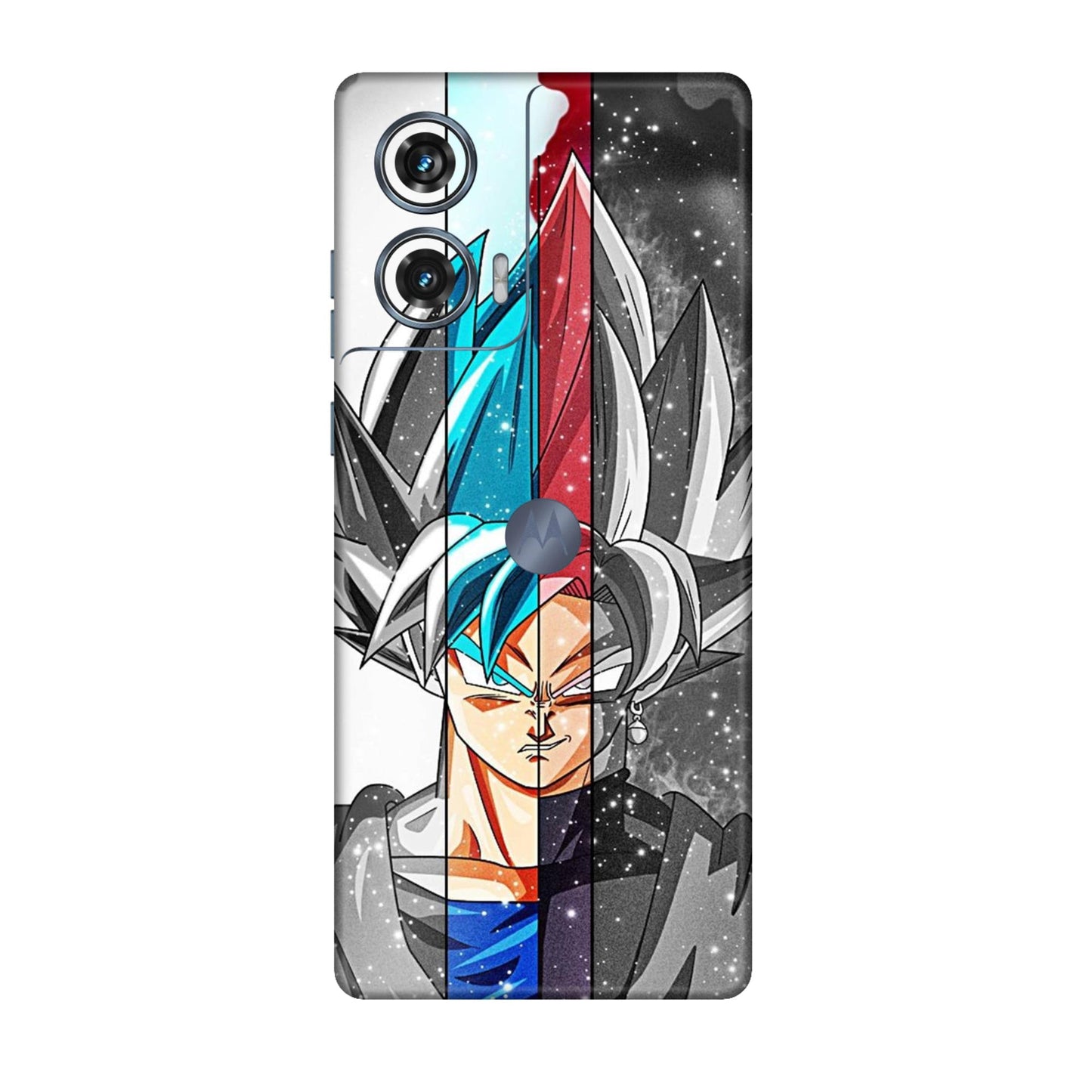 Goku Black & Whaite Mobile Skin For Motorola Edge 50 Fusion 5G