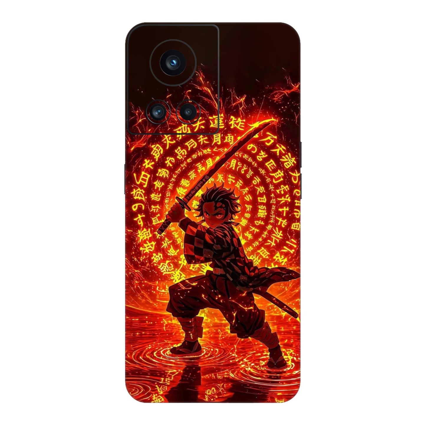 Hinokami Tanjiro Demon Slayer Flame Art Mobile Skin For OnePlus 10r