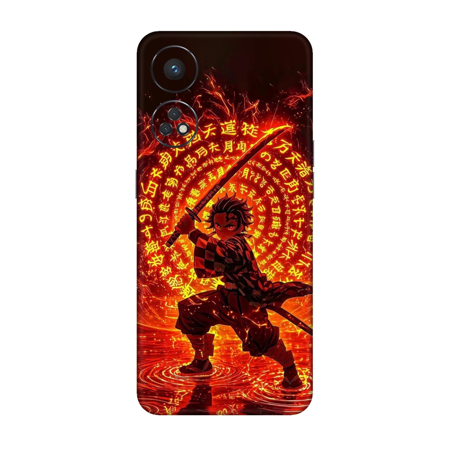 Hinokami Tanjiro Demon Slayer Flame Art Mobile Skin For Oppo Reno 8t 4G