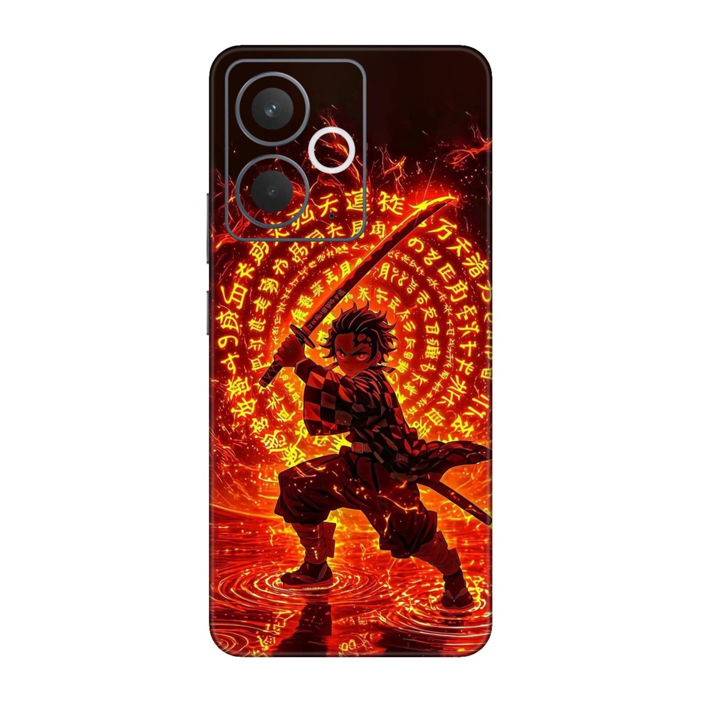 Hinokami Tanjiro Demon Slayer Flame Art Mobile Skin For Realme 14t 5g
