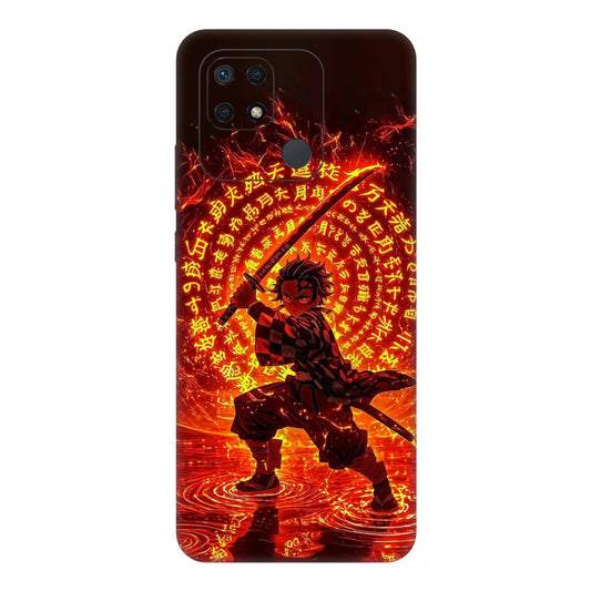 Hinokami Tanjiro Demon Slayer Flame Art Mobile Skin For Redmi 10 Power