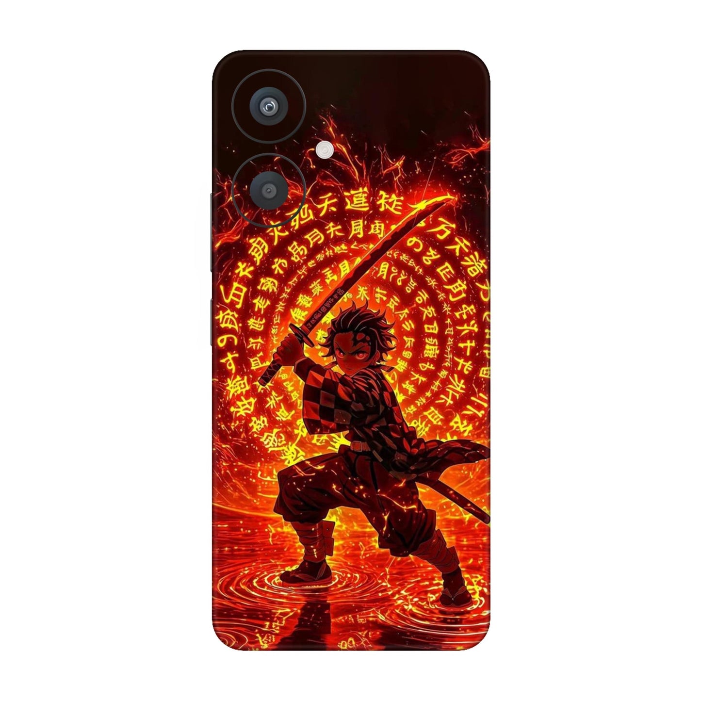 Hinokami Tanjiro Demon Slayer Flame Art Mobile Skin For Redmi 13C 5g