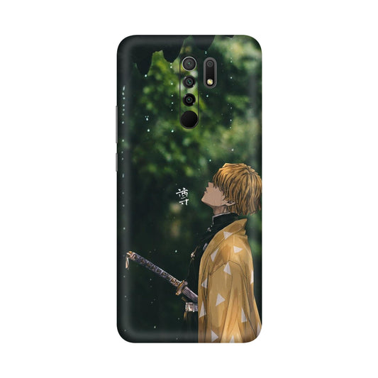 Zenitsu in the Rain Silent Thunder Mobile Skin For Redmi 9