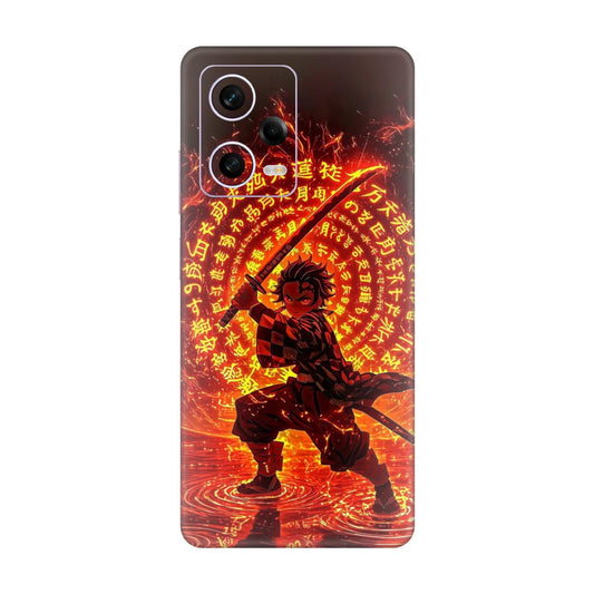 Hinokami Tanjiro Demon Slayer Flame Art Mobile Skin For Redmi Note 12 Pro 5g