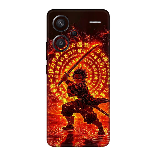 Hinokami Tanjiro Demon Slayer Flame Art Mobile Skin For Redmi Note 13 Pro Plus 5g