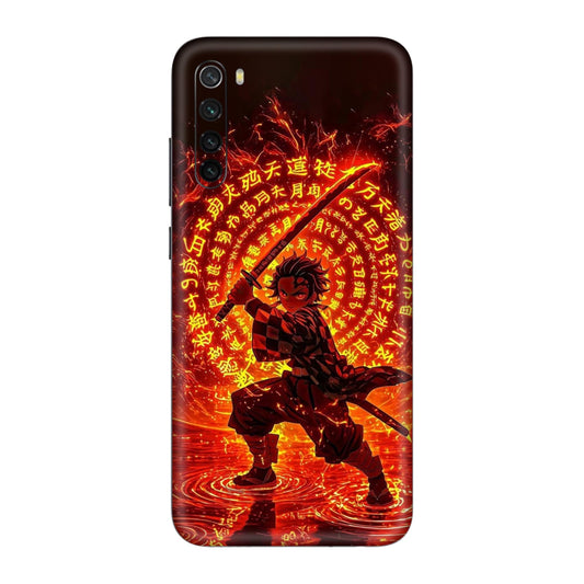Hinokami Tanjiro Demon Slayer Flame Art Mobile Skin For Redmi Note 8