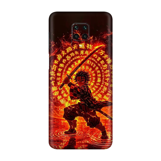 Hinokami Tanjiro Demon Slayer Flame Art Mobile Skin For Redmi Note 9s